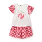 ショッピング服 tシャツ 天竺×先染チェック 上下セット キッズ 子供服 女の子