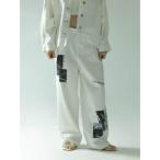  широкий брюки джинсы Denim Denim брюки GRAPHIC STRAIGHT DENIM PANTS женский 