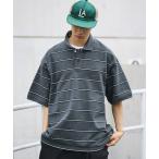 ポロシャツ NAUTICA/ノーティカ ビッグシルエット ボーダー ポロシャツ ショートスリーブ メンズ