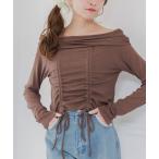 tシャツ オフショルドロストCT レデ�