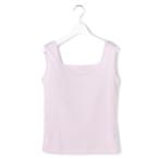 タンクトップ ノースリーブ ブライトステッチリブ タンクトップ レディース