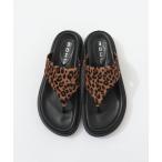サンダル 「MOHI/ モヒ」レオパード厚底トングサンダル レディース