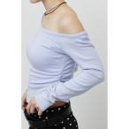 tシャツ ワンショルダーサイドギャザーカットソー レディース