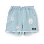 ショッピングショートパンツ パンツ バックロゴ クラッシュデニムショートパンツ キッズ 子供服 女の子