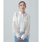 ショッピングショート ブラウス シャツ 異素材ショートポンチョシャツ　654008 レディース