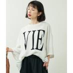 tシャツ フロッキービッグロゴプリント ビッグシルエットTシャツ レディース