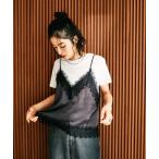 ショッピングキャミソール キャミソール サテンレースキャミ　658019