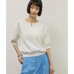 ニット セーター 2WAYキーネックハーフスリーブニット/接触冷感 レディース