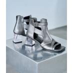 サンダル カットアウトデザインヒールブーサン(HARE) レディース