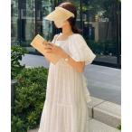 「junoah」 半袖ワンピース MEDIUM ホワイト レディース