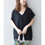 「SHIPS any」 半袖ニット ONE SIZE ブラック レディース
