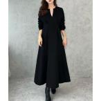 「junoah」 長袖ワンピース MEDIUM ブラック レディース