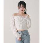 ショッピングコルセット ブラウス シャツ 2WAYコルセット風レースアップブラウス レディース