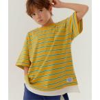 tシャツ 「WEB限定」KUDOZ.B レイヤード先染めボーダー半袖Tシャツ キッズ 子供服 男の子 女の子