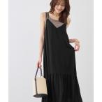 ショッピングミモレ丈 ワンピース 花柄ティアードダブルストラップキャミワンピース