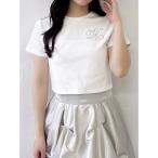 tシャツ 「UV」ラインストーンモチーフコンパクトTシャツ レディース