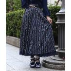 スカート 苺柄切替フレアスカート