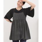 チュニック ギンガムチェック柄バルーンキャミ