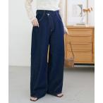 パンツ ライトオンスデニムワイドパンツ レディース