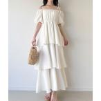 「junoah」 半袖ワンピース MEDIUM ホワイト レディース