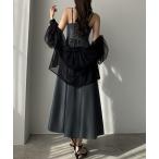 「Louere」 キャミソールワンピース MEDIUM チャコール レディース