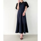 「junoah」 半袖ワンピース MEDIUM ネイビー レディース