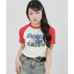 tシャツ ROCK シャーリング トップス 