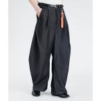  широкий брюки джинсы Side tuck curve denim / боковой tuck машина b Denim мужской женский 