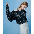 ブラウス シャツ 「LOULOU WILLOUGHBY」アシメフリルオフショルブラウス レディース
