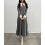 「CENEA」 長袖ワンピース MEDIUM ダークグレー レディース