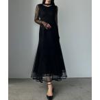 「Louere」 長袖ワンピース SMALL ブラック レディース