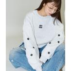 「PUBLUX」 スウェットカットソー「MARY QUANT × PUBLUXコラボ」 フリ- ライトグレー レディース
