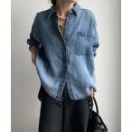 「DouDou」 長袖シャツ FREE インディゴブルー レディース