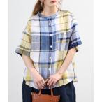 ブラウス シャツ ubasoku バンドカラ�