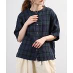 ブラウス シャツ ubasoku 先染リネン�