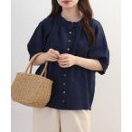 ブラウス シャツ ubasoku リネン襟・�