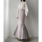 「Louere」 フレアスカート LARGE ライトグレー レディース