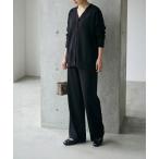 ニット セーター カーデ型トップス＆パンツセットアップ レディース