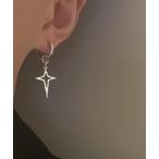  серьги [Bz]EK562/ серебряный Cross Drop пара серьги / одна сторона уголок для / мужской (NEZ) мужской 