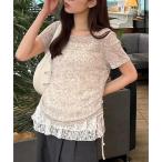 tシャツ メランジドロスト半袖レー�
