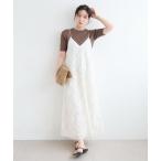 ショッピングパッチワーク ワンピース パッチワーク風レースキャミワンピース