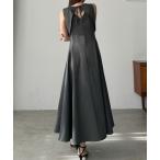 「Louere」 ノースリーブワンピース MEDIUM チャコール レディース