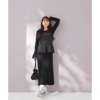 「NATURAL BEAUTY BASIC」 コンビワンピース MEDIUM ブラック系その他 レディース