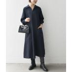 「SHIPS any」 長袖ワンピース ONE SIZE ネイビー レディース