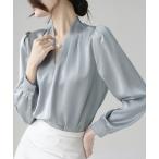 「Miniministore」 長袖ブラウス L ブルーグレー レディース