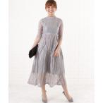 「Lace Ladies」 7分袖ワンピース S グレー レディース
