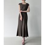 「junoah」 ノースリーブワンピース MEDIUM チャコール レディース