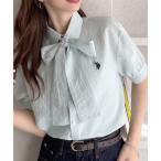 ブラウス シャツ 「Ada.別注 U.S. POLO ASSN.」 ボウタイ 半袖 ブラウス  レディース