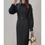 「junoah」 シャツワンピース SMALL チャコール レディース