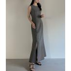 「Louere」 ノースリーブワンピース MEDIUM グレー レディース